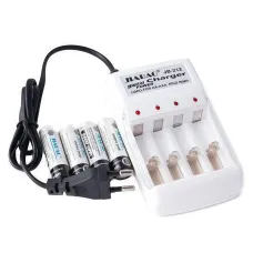 Комплект аккумуляторных микроэлементов 4 шт + зарядное устройство • НАБОР 4 аккумулятора с зарядным устройством JIABAO JB-212