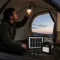 Комплект освітлення на сонячній панелі GDLITE GD-3PRO з трьома LED-лампами • резервне світло з ручним ліхтарем, акумулятором LiFePO4 5 А·год і USB-виходами для дачі, гаража, намету