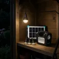 Комплект освітлення на сонячній панелі GDLITE GD-3PRO з трьома LED-лампами • резервне світло з ручним ліхтарем, акумулятором LiFePO4 5 А·год і USB-виходами для дачі, гаража, намету