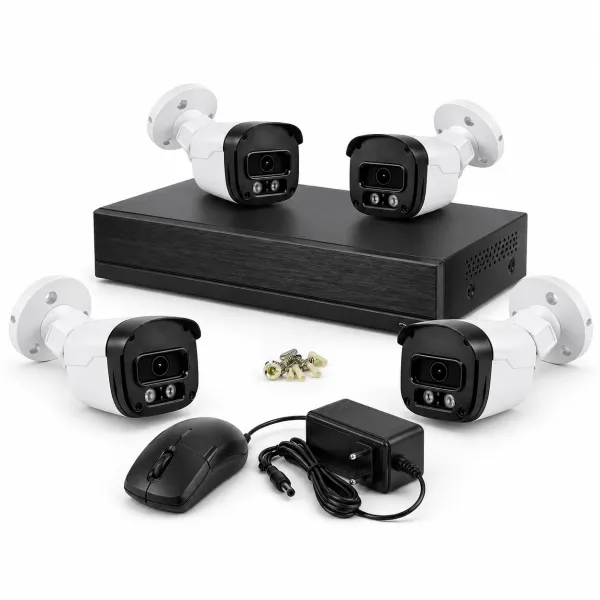 Комплект видеонаблюдения DVR KIT UCAM на 4 камеры с регистратором Full HD • Уличная система видеонаблюдения с влагозащитой IP67, ночной съемкой и просмотром через телефон