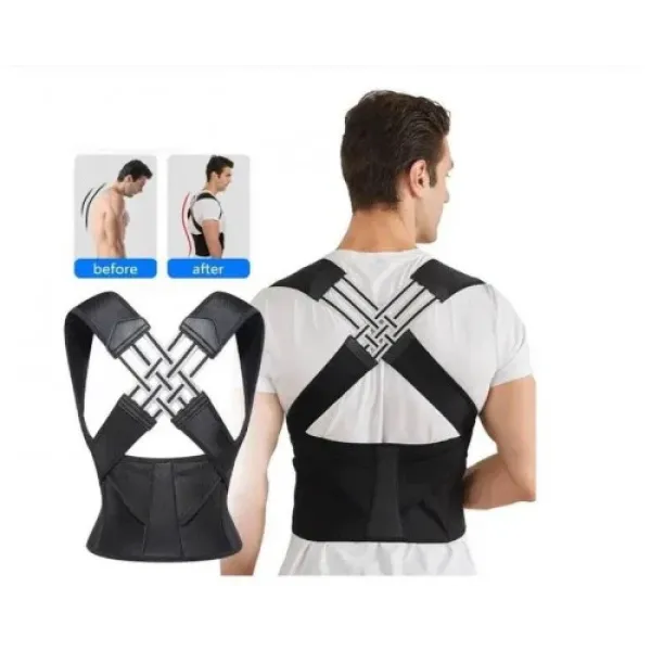 Корректор осанки Posture Belt черный L–XXL • Корсет для выравнивания спины, поддержки поясницы и разгрузки позвоночника