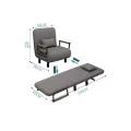 Кресло-кровать KR-65 раскладное серое • Раскладное кресло-трансформер 80×65×68 см и кровать 190×65 см