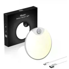 Круглый аккумуляторный LED-светильник AND HA-183 с датчиком движения • Автономный настенный ночник с магнитным креплением для дома, коридора, шкафа и лестницы