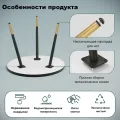 Круглый кофейный столик YM173 черный с золотистыми ножками • Интерьерный журнальный столик для гостиной, спальни, дивана и зоны отдыха