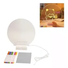 Круглий світильник-нічник WordPad AND 5502 15 см від USB • LED-дошка для нотаток AND 5502 з маркером для дому, офісу та декору