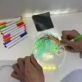 Круглий світильник-нічник WordPad AND 5502 15 см від USB • LED-дошка для нотаток AND 5502 з маркером для дому, офісу та декору