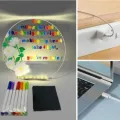 Круглий світильник-нічник WordPad AND 5502 15 см від USB • LED-дошка для нотаток AND 5502 з маркером для дому, офісу та декору
