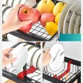 Кухонная стойка для сушки и хранения посуды над раковиной · Металлическая двухуровневая кухонная сушилка – органайзер для кухни из нержавеющей стали