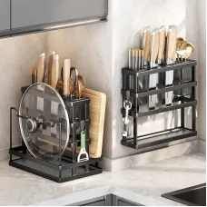 Кухонная стойка - подставка для посуды Dining 3887 ∙ Настенный металлический органайзер для хранения ножей, приборов