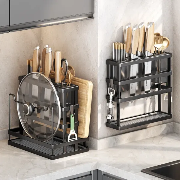Кухонная стойка - подставка для посуды Dining 3887 ∙ Настенный металлический органайзер для хранения ножей, приборов