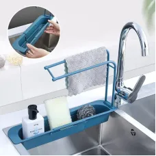 Кухонная подставка на раковину для губок и моющих средств ∙ Кухонный органайзер - держатель для мойки Kitchen Telescopic Sink Shelfi