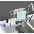 Кухонная подставка на раковину для губок и моющих средств ∙ Кухонный органайзер - держатель для мойки Kitchen Telescopic Sink Shelfi