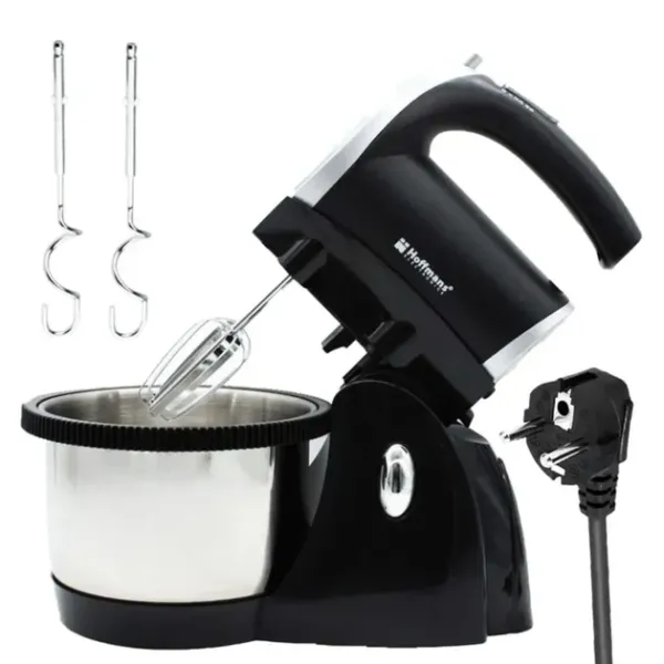 Миксер кухонный 1000W Hoffmans HM-6630 • Миксер с вращающейся чашей 3л и подставкой 6 режимов, ручной