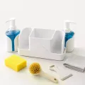 Кухонный органайзер Multifunctional Soap Dispenser 24×16 см с дозатором для мыла • Органайзер для раковины с дозатором моющего средства, держателем для губок и щеток