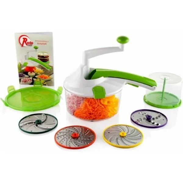 Кухонный измельчитель Roto Champ ∙ Овощерезка - мультислайсер для нарезания и измельчения овощей и фруктов 4 в 1 с контейнером
