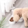 Угловая миска для котов и собак с автоматической поилкой · Кормушка для домашних питомцев
