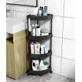 Угловой стеллаж-полочка для ванной комнаты ∙ Напольный органайзер на колесиках