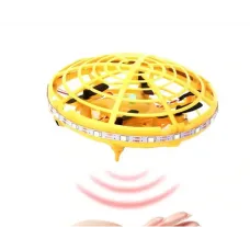 Квадрокоптер мини дрон летающая тарелка бумеранг со светодиодной подсветкой и ручным управлением D12 Drone