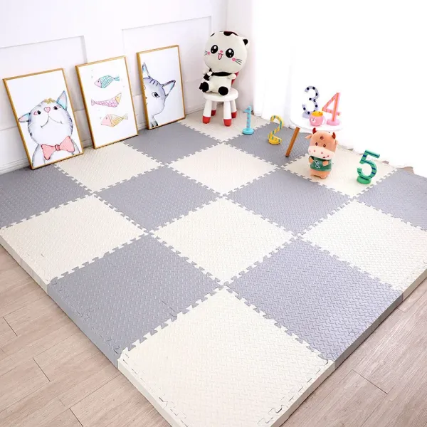 Коврик – пазл для детей, 30*30*1 см · Мягкий термо ковер – плитки из EVA пены · Пазловый детский мат, 7 штук в комплекте