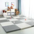 Коврик – пазл для детей, 30*30*1 см · Мягкий термо ковер – плитки из EVA пены · Пазловый детский мат, 7 штук в комплекте