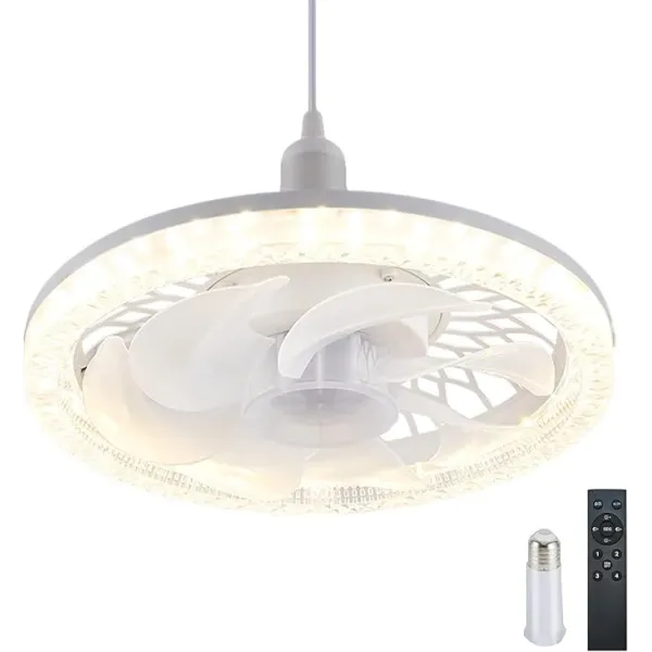 Лампа LED с вентилятором в патрон AY1035 • Светодиодная лампа с вентилятором E27 • Потолочная лампа-вентилятор для дома, кухни, дачи и комнаты