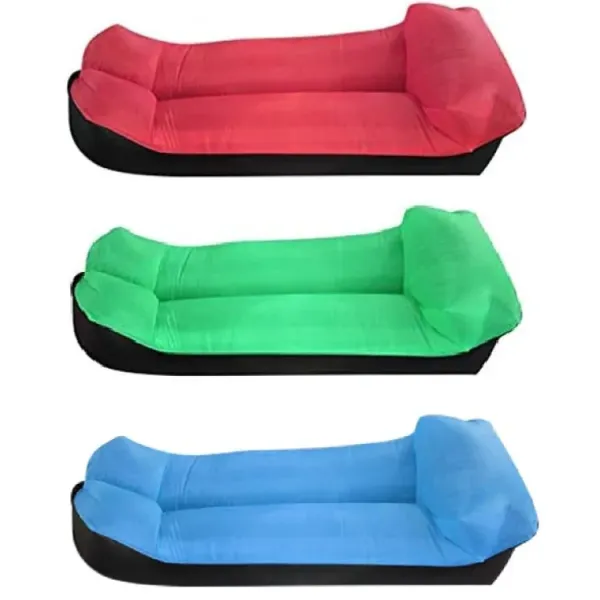 Ламзак надувной шезлонг для пляжа • Портативный лежак для пляжа, кемпинга, пикника с подголовником и защитой от спуска воздуха