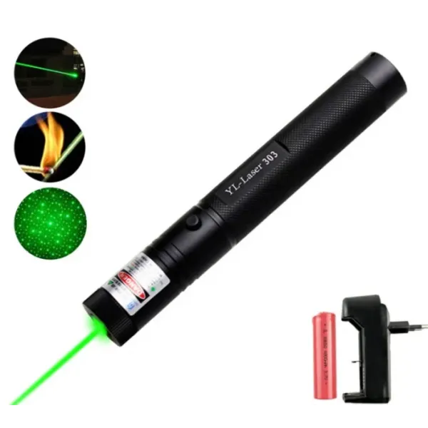 Лазерная указка высокой мощности Laser pointer YL-303 ∙ Мощный зеленый лазер – луч с аккумулятором