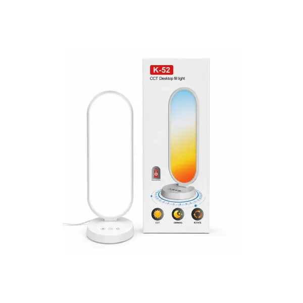 LED-лампа K-52 для селфи • Студийная настольная лампа K-52 38 Вт с регулировкой яркости, температурой света 3000–6500 К и сенсорным управлением