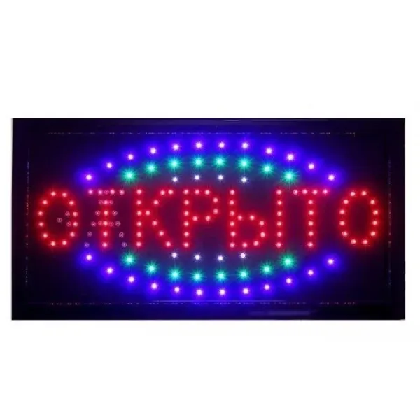 LED Светодиодная вывеска табло открыто 48X25