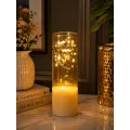 LED свеча KAR283 20 светодиодов 7,5×20 см • Декоративный светильник KAR283 на батарейках с эффектом золотого стекла и теплым белым светом