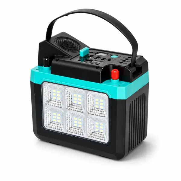LED-система GDLITE GD-9008 Music із 3 лампами • автономне світло з колонкою, FM-радіо та заряджанням гаджетів на випадок відключень