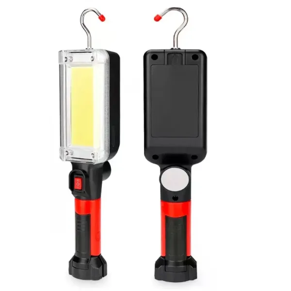 Фонарь BL-8859B аккумуляторный • Магнитный COB LED светильник 20 Вт с крючком, двумя аккумуляторами 18650 и USB-зарядкой