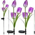 Фонарь садовый на солнечной батарее с цветком Тюльпан 70 см • Садовый декоративный светильник тюльпан с RGB-свечением