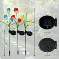 Фонарь садовый на солнечной батарее с цветком Тюльпан 70 см • Садовый декоративный светильник тюльпан с RGB-свечением