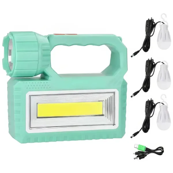Фонарь - солнечная зарядная станция LED OK-718S-A с лампочками Power Bank • Портативная солнечная станция с LED-фонарем OK-718S-A
