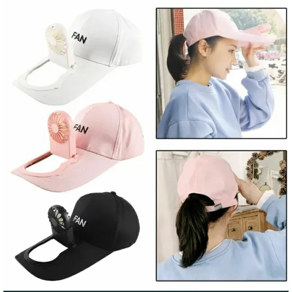 Летняя кепка с вентилятором · Бейсболка охлаждающая с обдувом Fan с аккумулятором на солнечной батарее