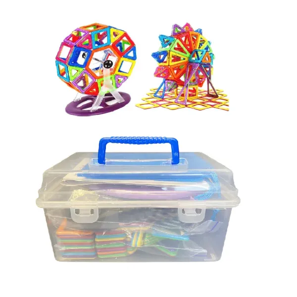 Магнитный конструктор Magic Magnet в чемодане, 120 деталей ∙ Детская 3D головоломка для создания объемных моделей
