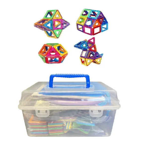 Магнитный конструктор Magic Magnet в чемодане, 40 деталей ∙ Детская 3D головоломка для создания объемных моделей