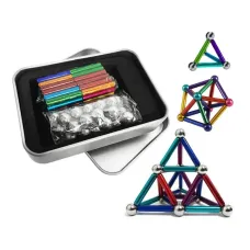 Магнитный конструктор Magnastix Neo MIX COLOR Buckyballs & Buckybars Neocube Неокуб головоломка - антистресс, 64 детали