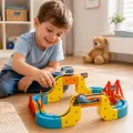 Магнітний конструктор-поїзд Magnetic DIY Rail Car WX2701 66 деталей • Дитяча магнітна залізниця Magnetic DIY Rail Car WX2701 з електропоїздом, мостами та багаторівневими трасами