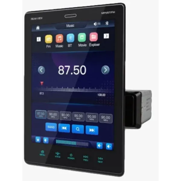 Магнитола PI-1007 1DIN · Bluetooth · GPS-навигация · Экран 9,5 · 4 Ядра · 2Gb · Ram/16 · Android · Wi-Fi · Автомагнитола универсальная Tesla Style