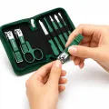 Манікюрний набір AND ES-09A 9 предметів • Манікюрно-педикюрний набір 9PCS Nail Clipper із нержавіючої сталі в дорожньому футлярі