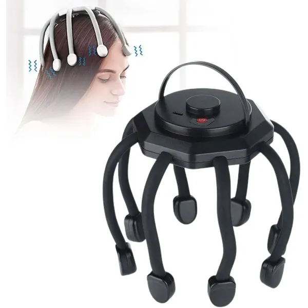Массажер для головы Осьминог с вибрацией и USB-зарядкой · Релаксационный электрический массажер
