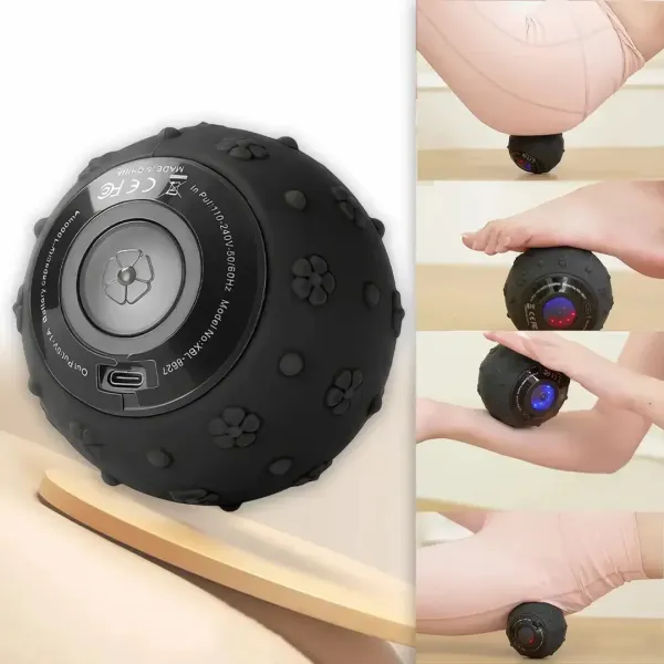 Массажер виброшар, 9 см · Массажер на аккумуляторе · 5 режимов массажа для тела /16992