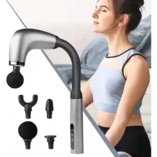 Массажер с 4 насадками MP-930 • Перкуссионный вибромассажер U-образной формы для спины и тела