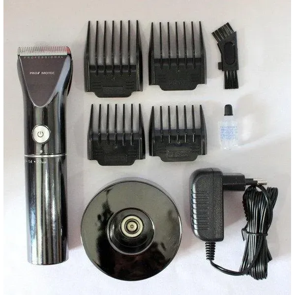 Машинка для стрижки Promotec PM 359 от сети и аккумулятора с подставкой CG21 PR4