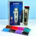 Машинка для стрижки VGR V-005 • Акумуляторна машинка для волосся та бороди VGR V-005 з LED-дисплеєм, 4 швидкостями та 8 насадками