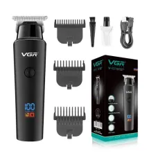 Машинка для стрижки VGR V-937 для волос и бороды • Аккумуляторный триммер для окантовки с T-образным ножом, LED-дисплеем и USB Type-C