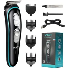 Машинка для стрижки волос беспроводная аккумуляторная для стрижки волос, бороды, окантовки и шлифовки стрижки VGR V-055
