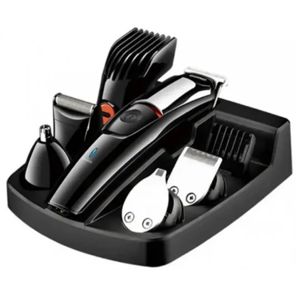 Машинка для стрижки волос и бороды аккумуляторная беспроводная Мультитриммер с насадками для носа и ушей 5 в 1 Gemei GM-853